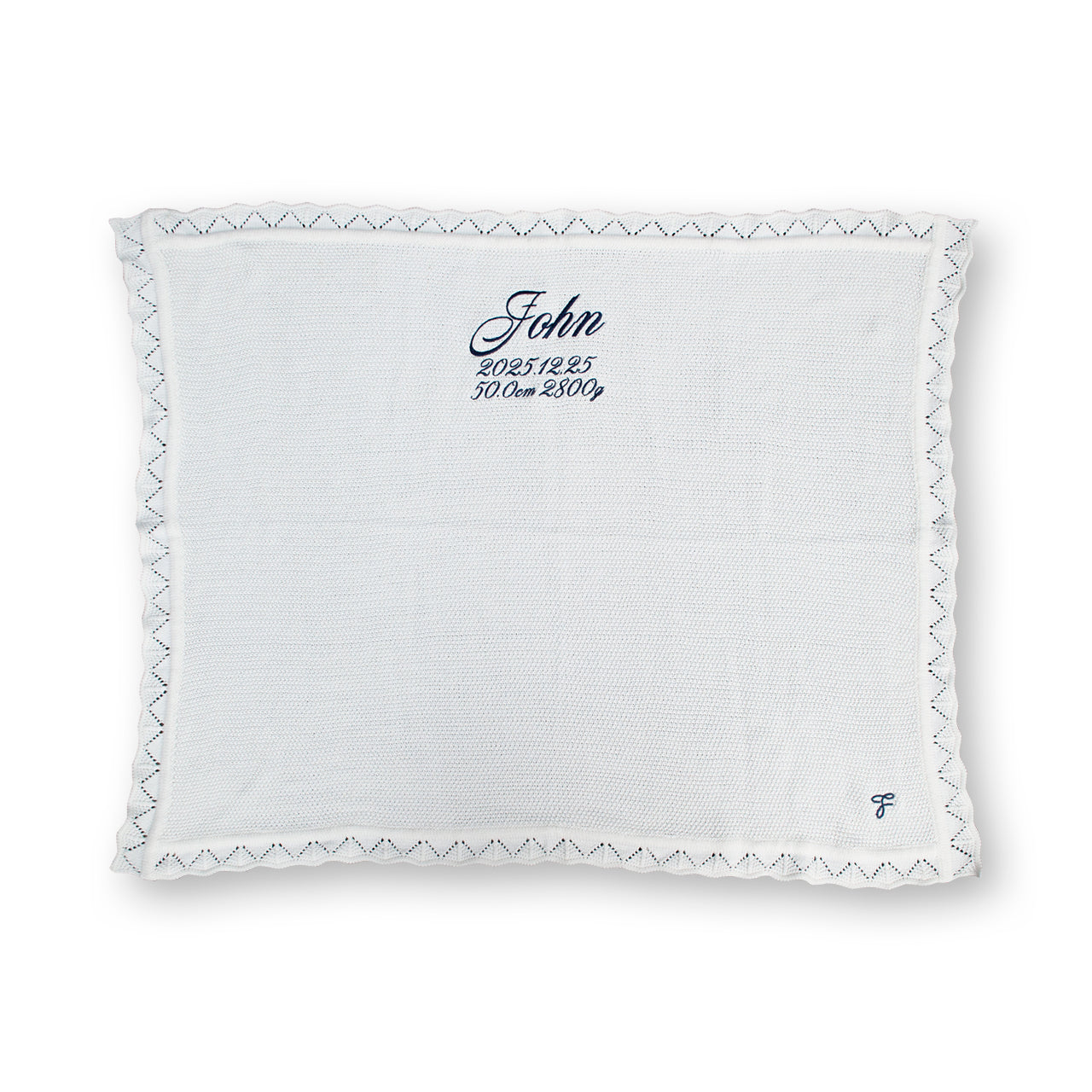 刺繍のレースブランケット