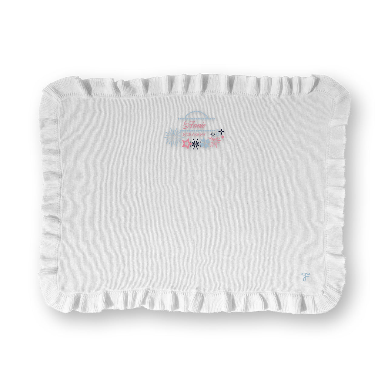 [HANABI]刺繍のフリルブランケット