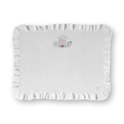 [HANABI]刺繍のフリルブランケット