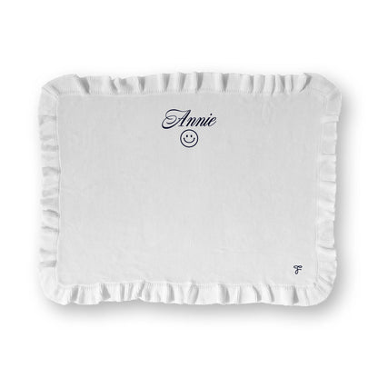 [smile]刺繍のフリルブランケット