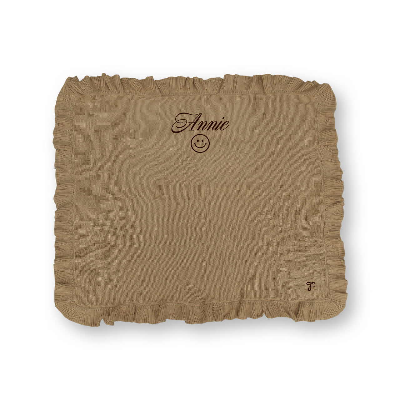 [smile]刺繍のフリルブランケット