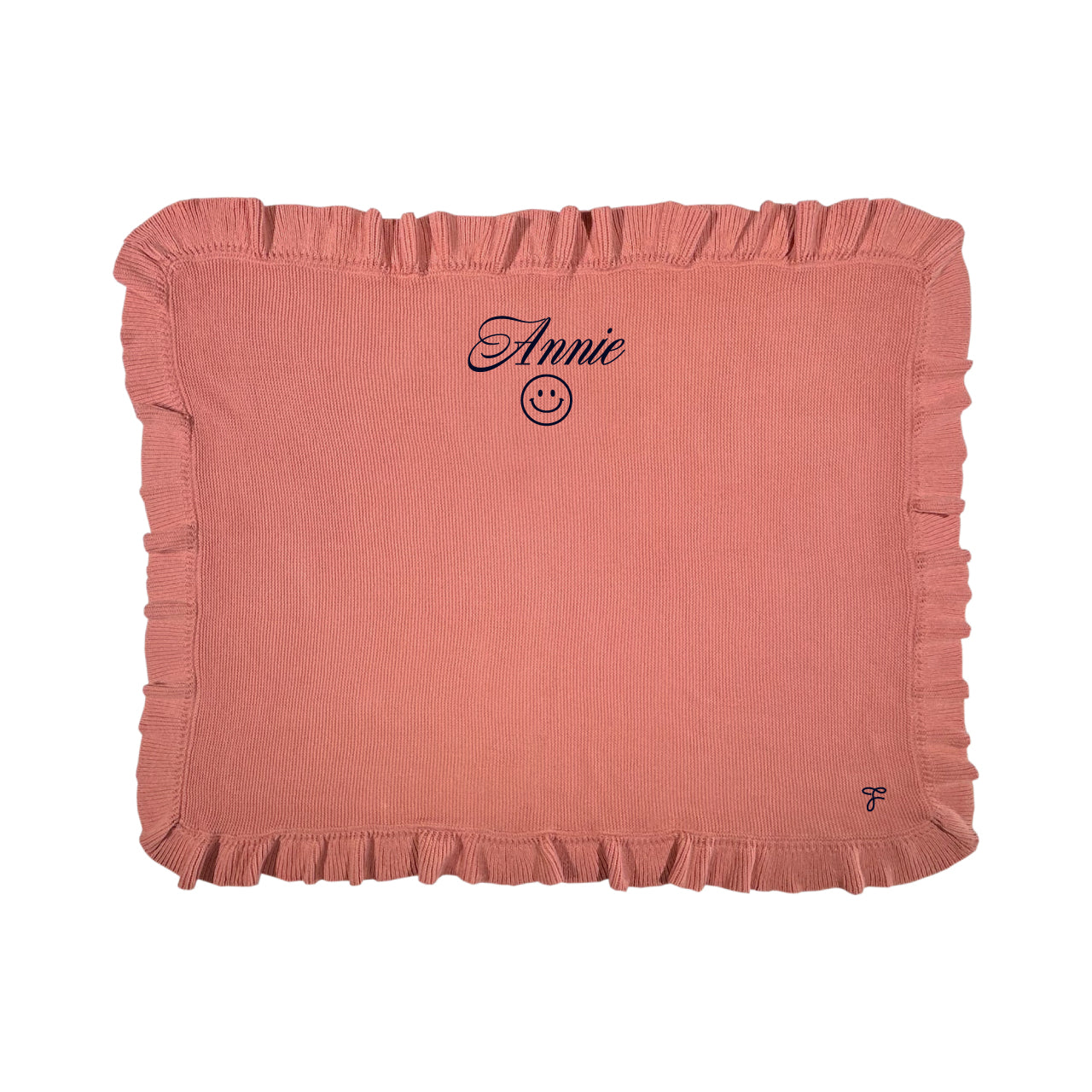 [smile]刺繍のフリルブランケット