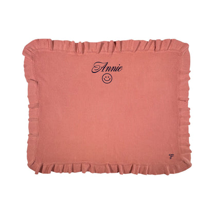 [smile]刺繍のフリルブランケット